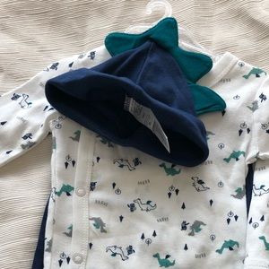 Three-piece dinosaur outfit